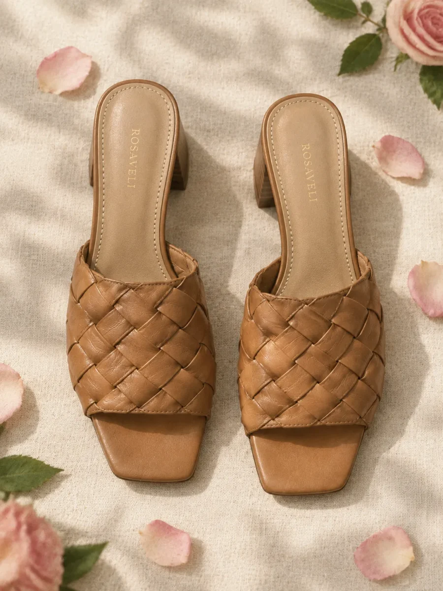 Bramble Woven Heeled Mule, top view of the insoles