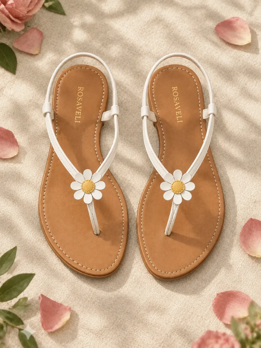 Daisy Thong Sandal, top view of the insoles