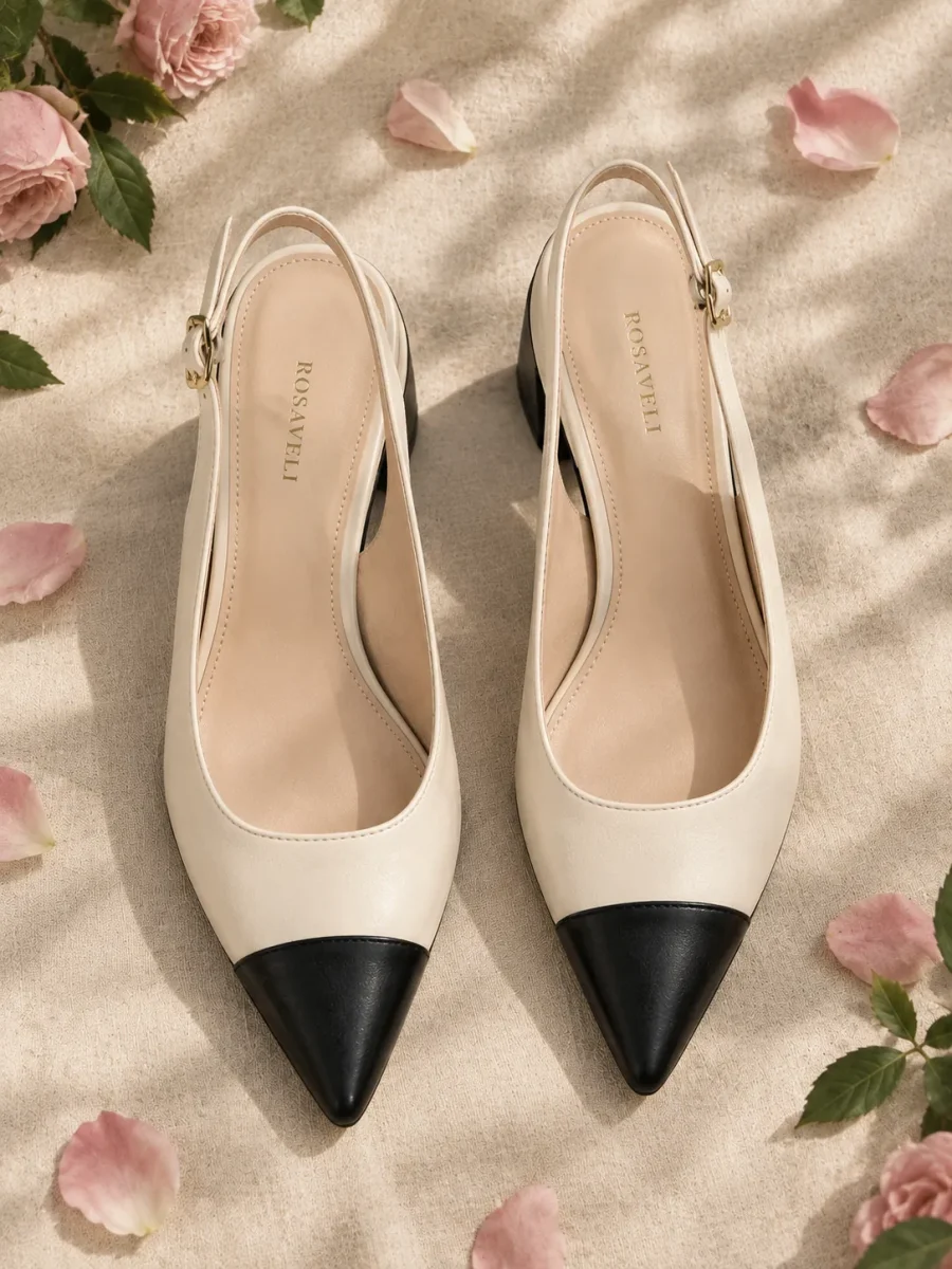 Heather Two-Tone Slingback, top view of the insoles
