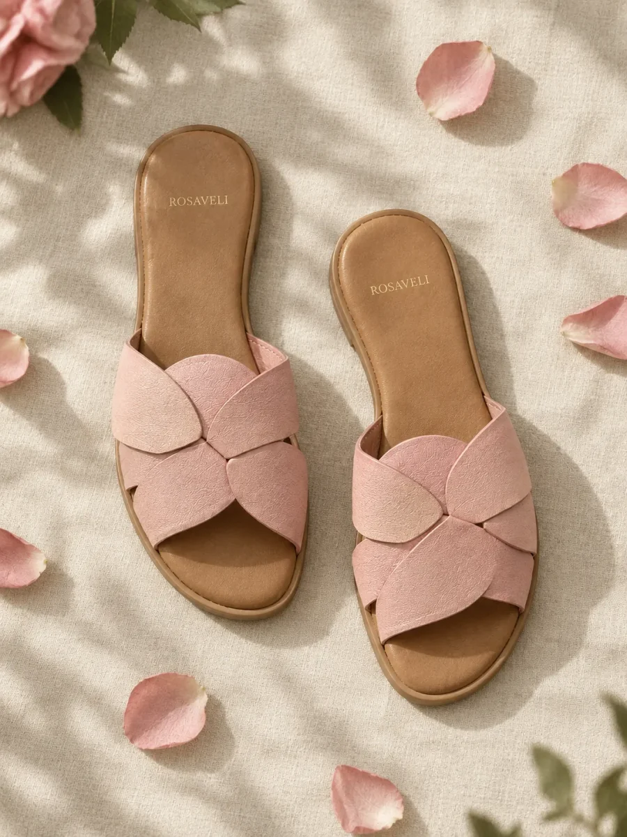 Petal Slide, top view of the insoles