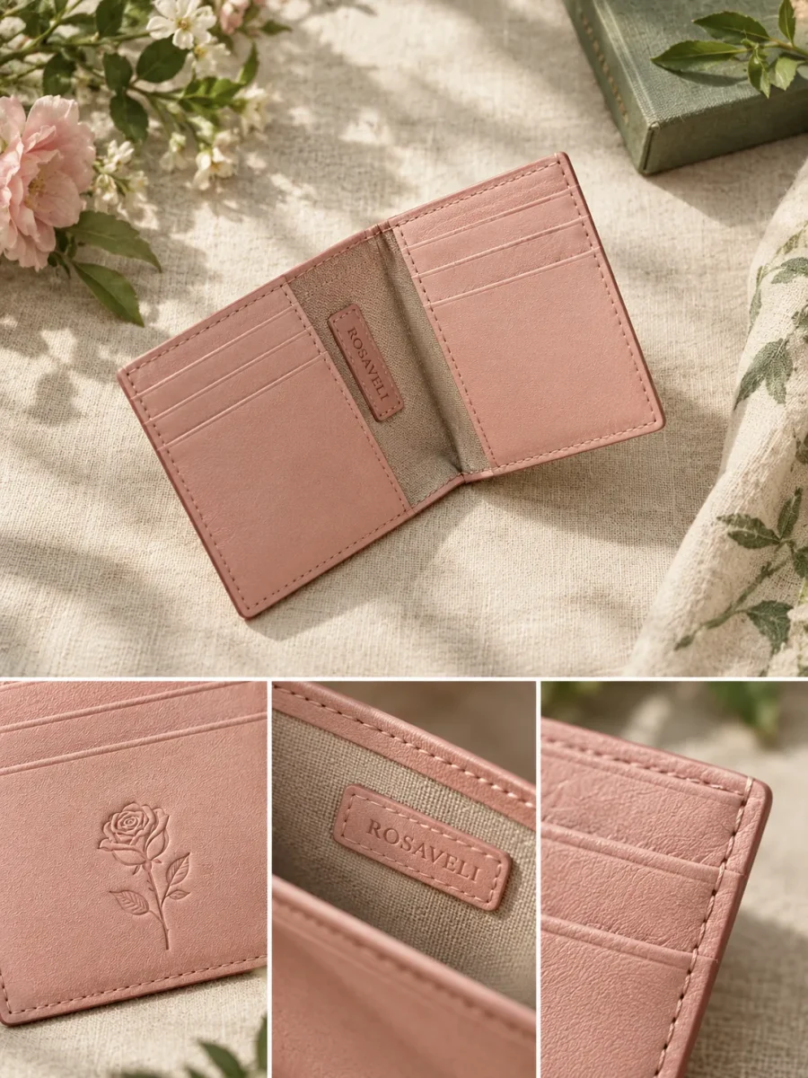 Pressed Rose Card Holder, inside detail