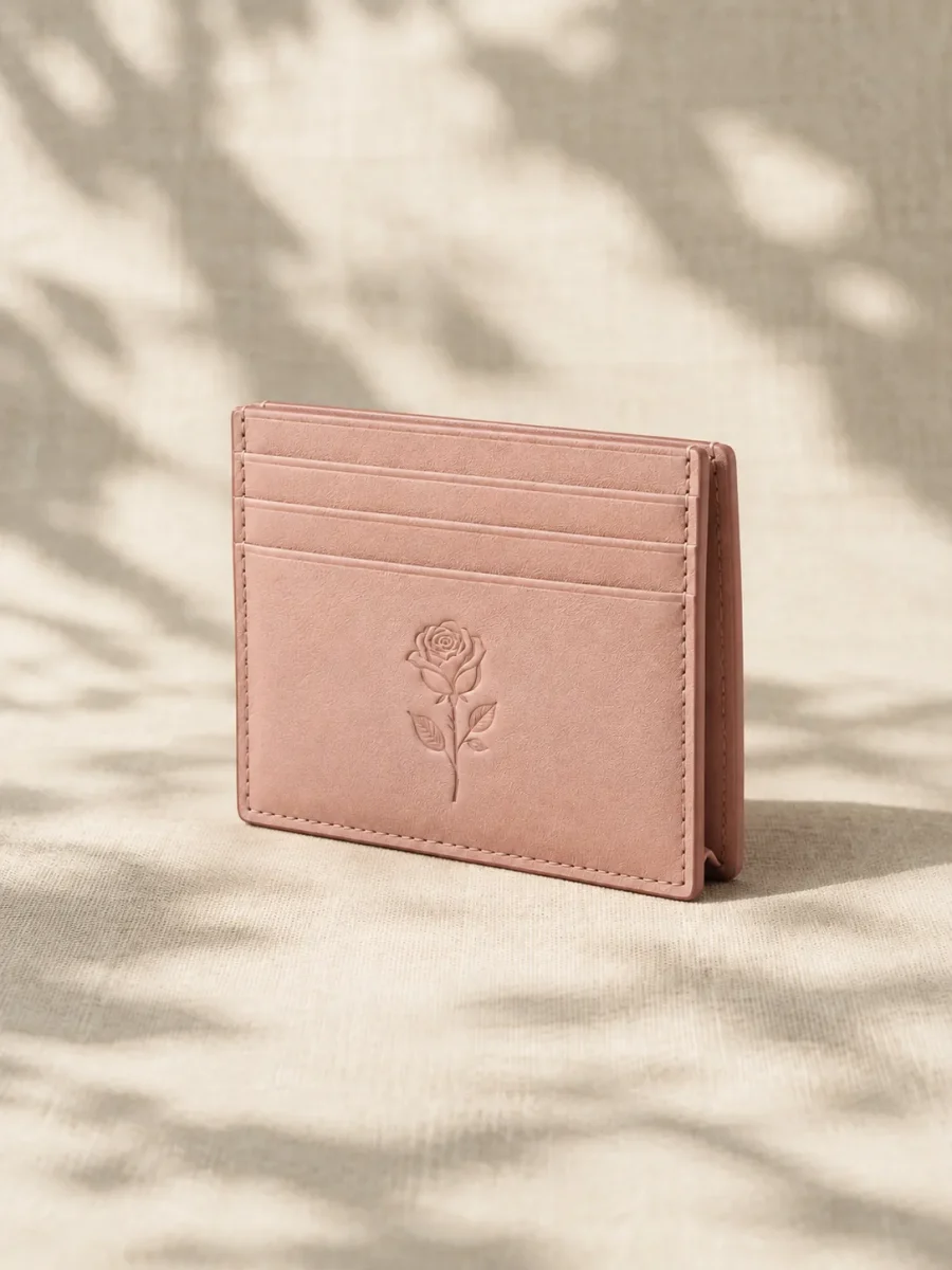 Pressed Rose Card Holder, back view