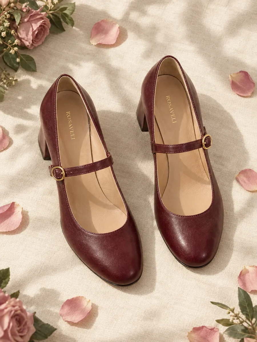 Rosa Block Mary Jane, top view of the insoles