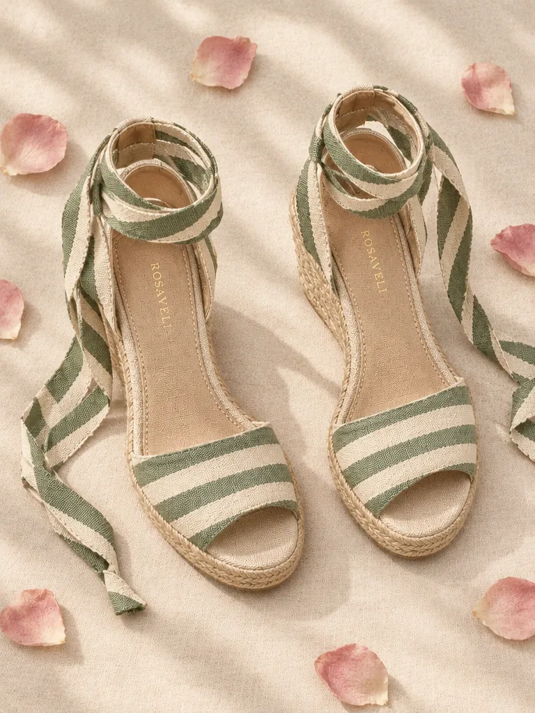 Terrace Stripe Wedge, top view of the insoles