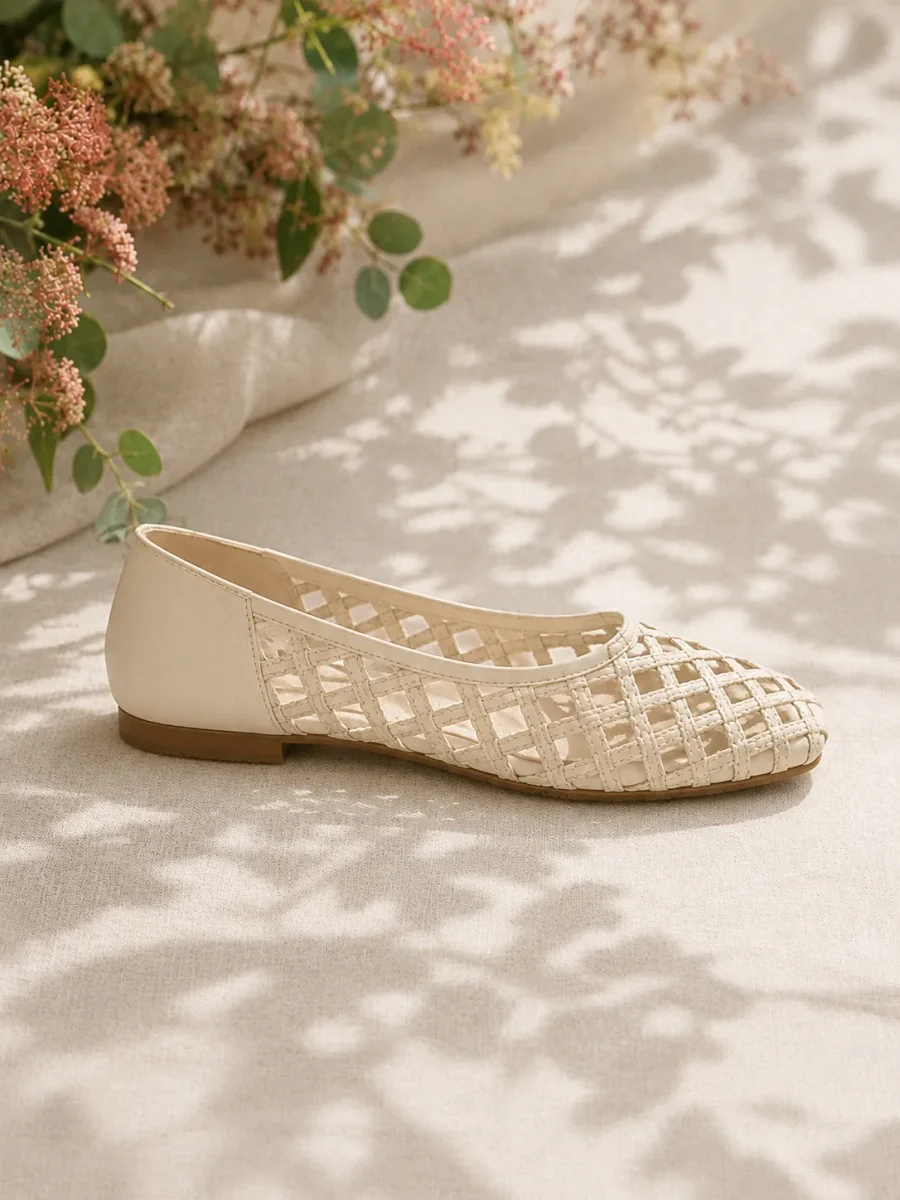 Trellis Lattice Flat, side view showing the 0.8 cm heel
